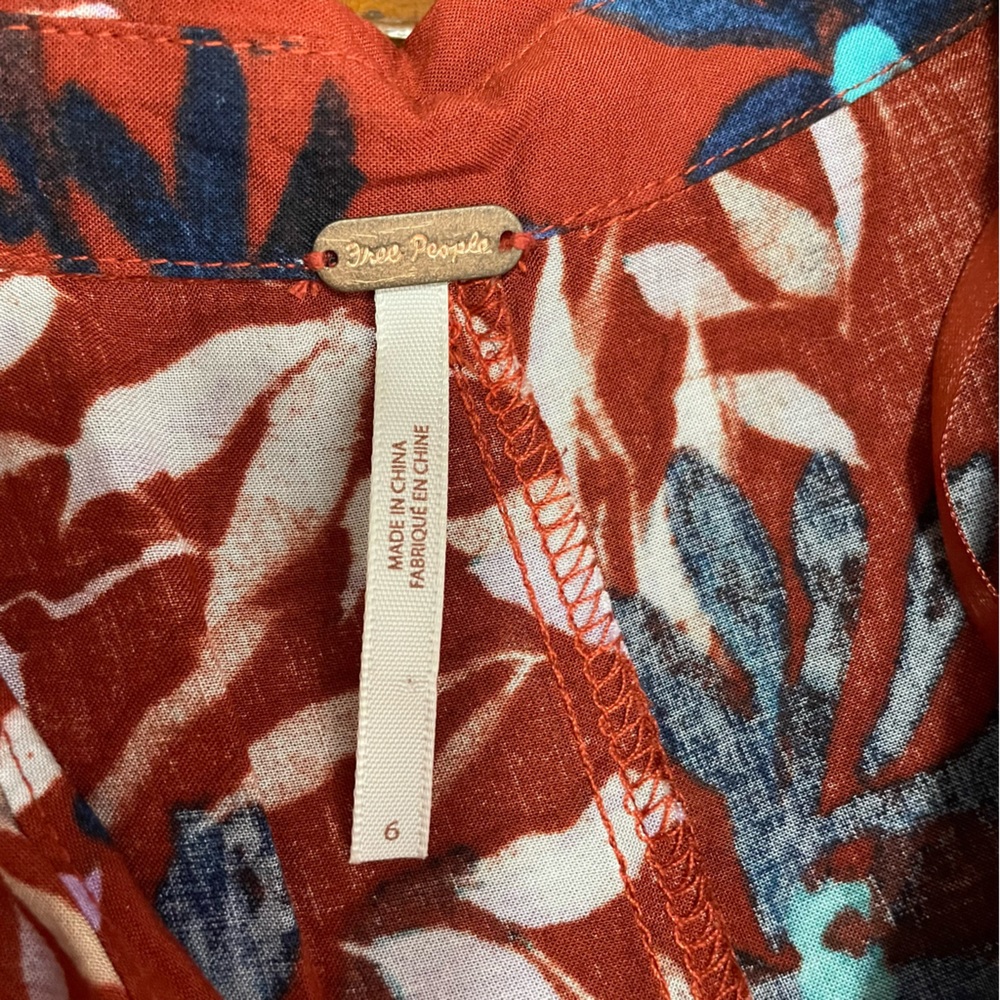 Free People | After the Storm Red Maxi Shirt Dress, HTF/Rare, size 6 - Picture 6 of 14